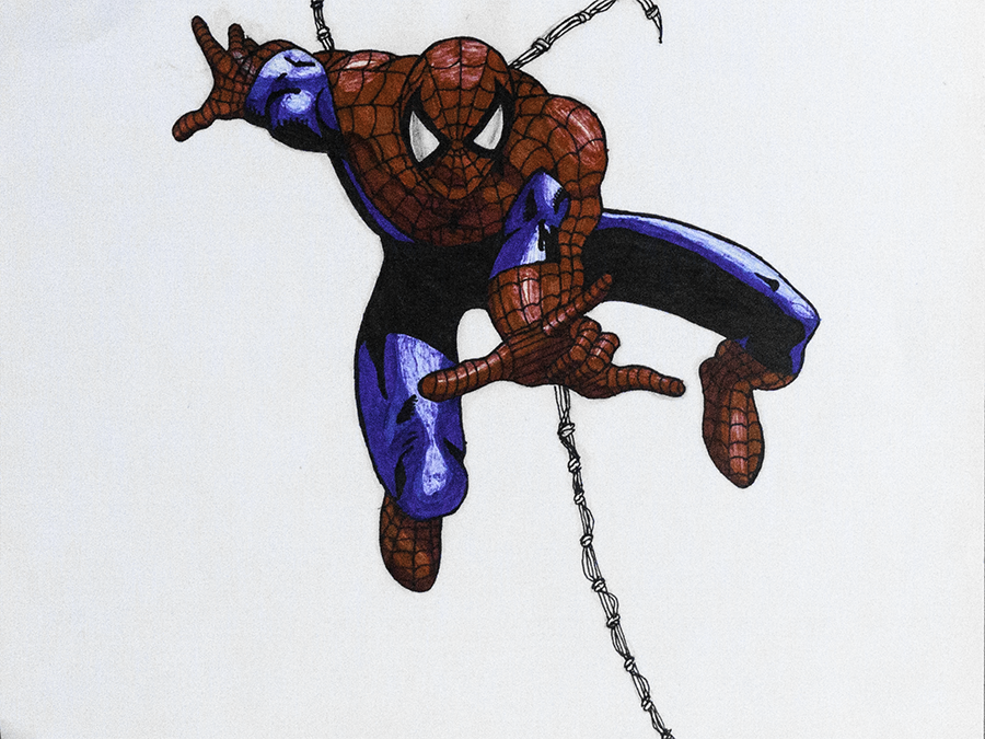Drawing of Spiderman